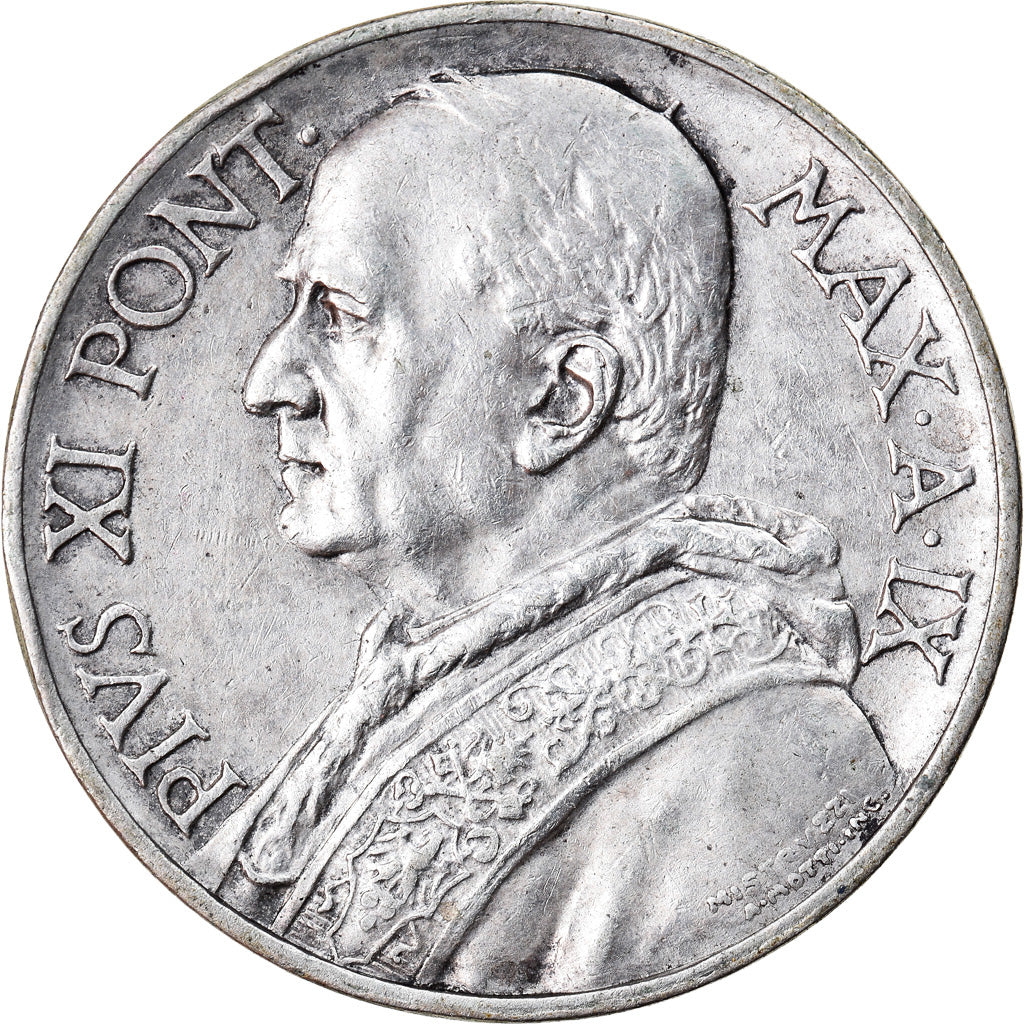 Münze, Vatikanstadt, Pius XI, 5 Lire, 1930, Roma, SS, Silber, KM:7
