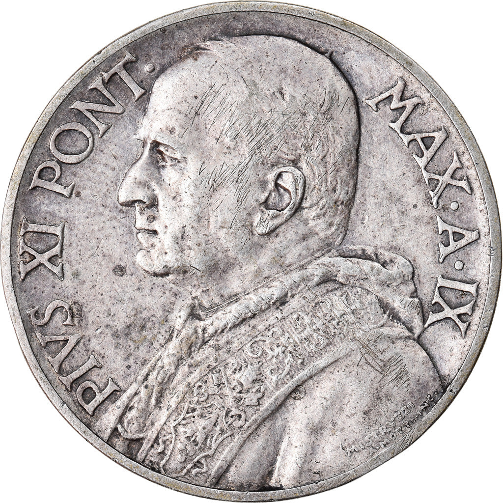 Coin, VATICAN CITY, Pius XI, 10 Lire, 1930, Roma, AU(50-53), Silver, KM:8