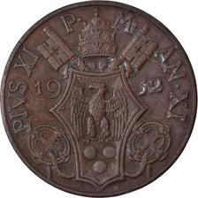 Coin, VATICAN CITY, Pius XI, 10 Centesimi, 1932, AU(50-53), Bronze, KM:2