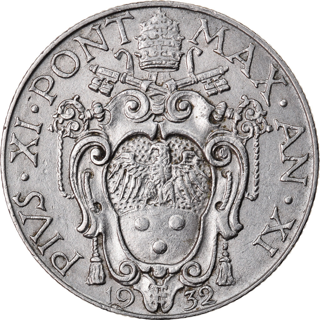 Münze, Vatikanstadt, Pius XI, 50 Centesimi, 1932, VZ, Nickel, KM:4