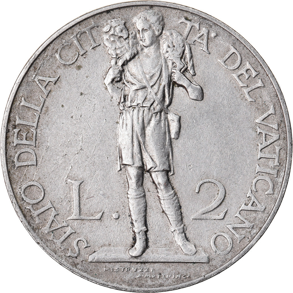 Coin, VATICAN CITY, Pius XI, 2 Lire, 1932, EF(40-45), Nickel, KM:6