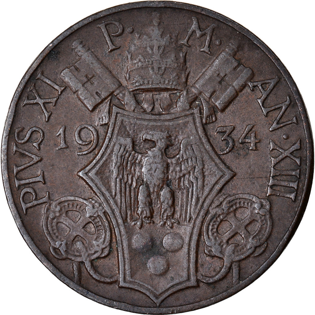 Monnaie, Cité du Vatican, Pius XI, 5 Centesimi, 1934, Roma, TTB+, Bronze, KM:1