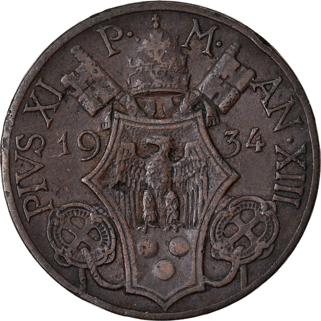 Monnaie, Cité du Vatican, Pius XI, 10 Centesimi, 1934, Roma, TTB, Bronze, KM:2