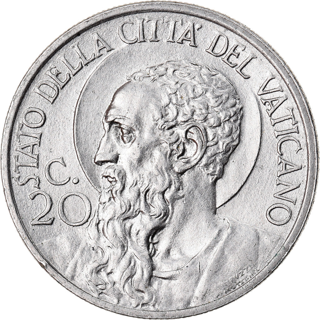 Coin, VATICAN CITY, Pius XI, 20 Centesimi, 1934, Roma, MS(60-62), Nickel, KM:3