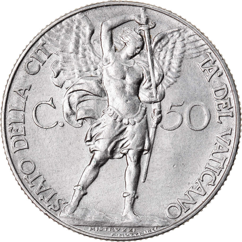 Moneda, CIUDAD DEL VATICANO, Pius XI, 50 Centesimi, 1934, Roma, EBC+, Níquel