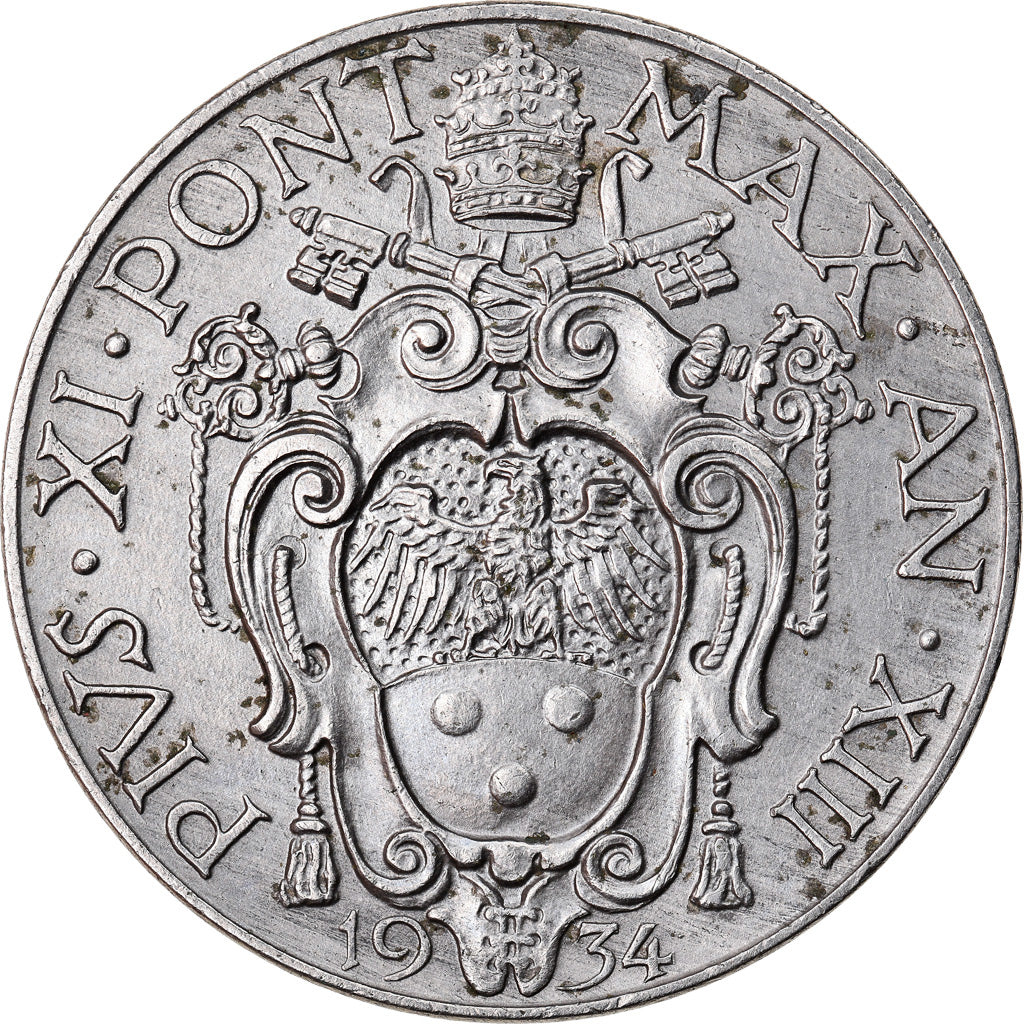 Moeda, CIDADE DO VATICANO, Pius XI, 2 Lire, 1934, EF(40-45), Níquel, KM:6