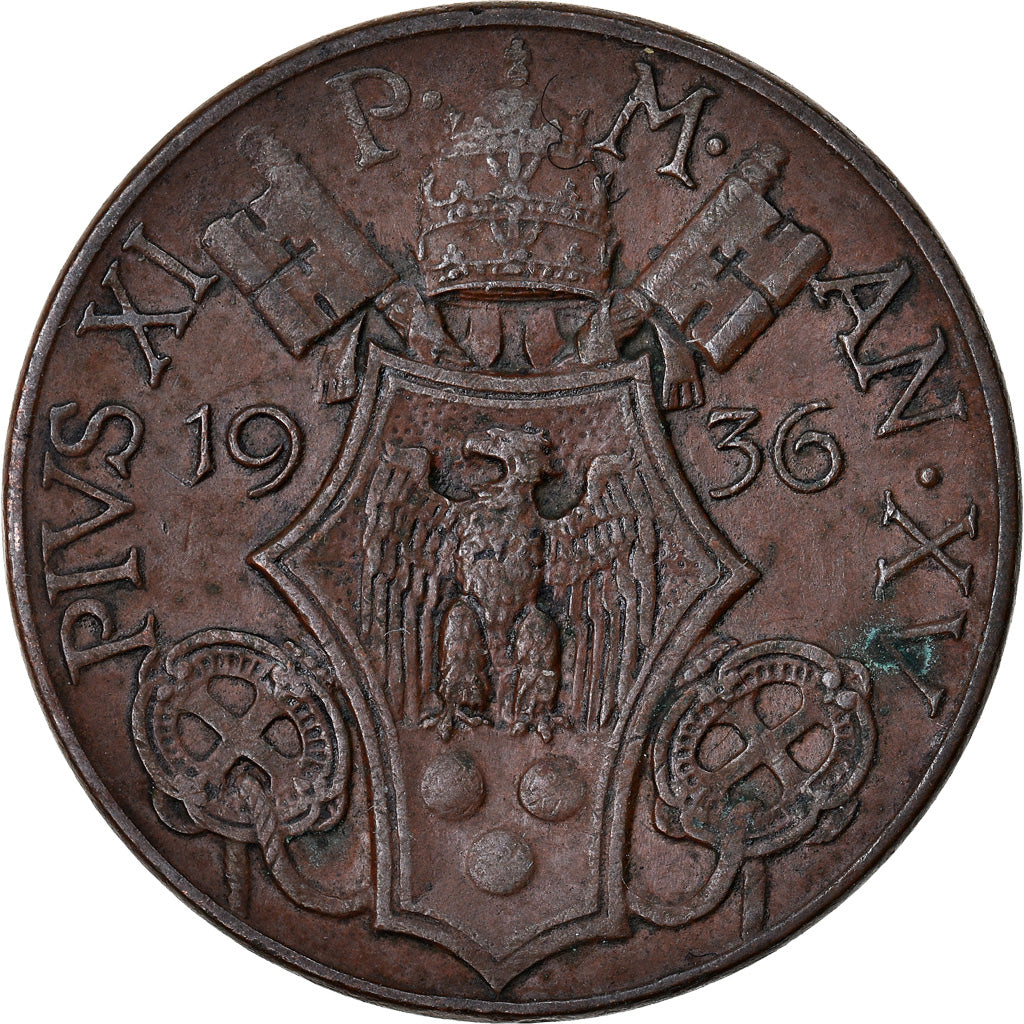 Monnaie, Cité du Vatican, Pius XI, 10 Centesimi, 1936, Roma, TTB+, Bronze, KM:2