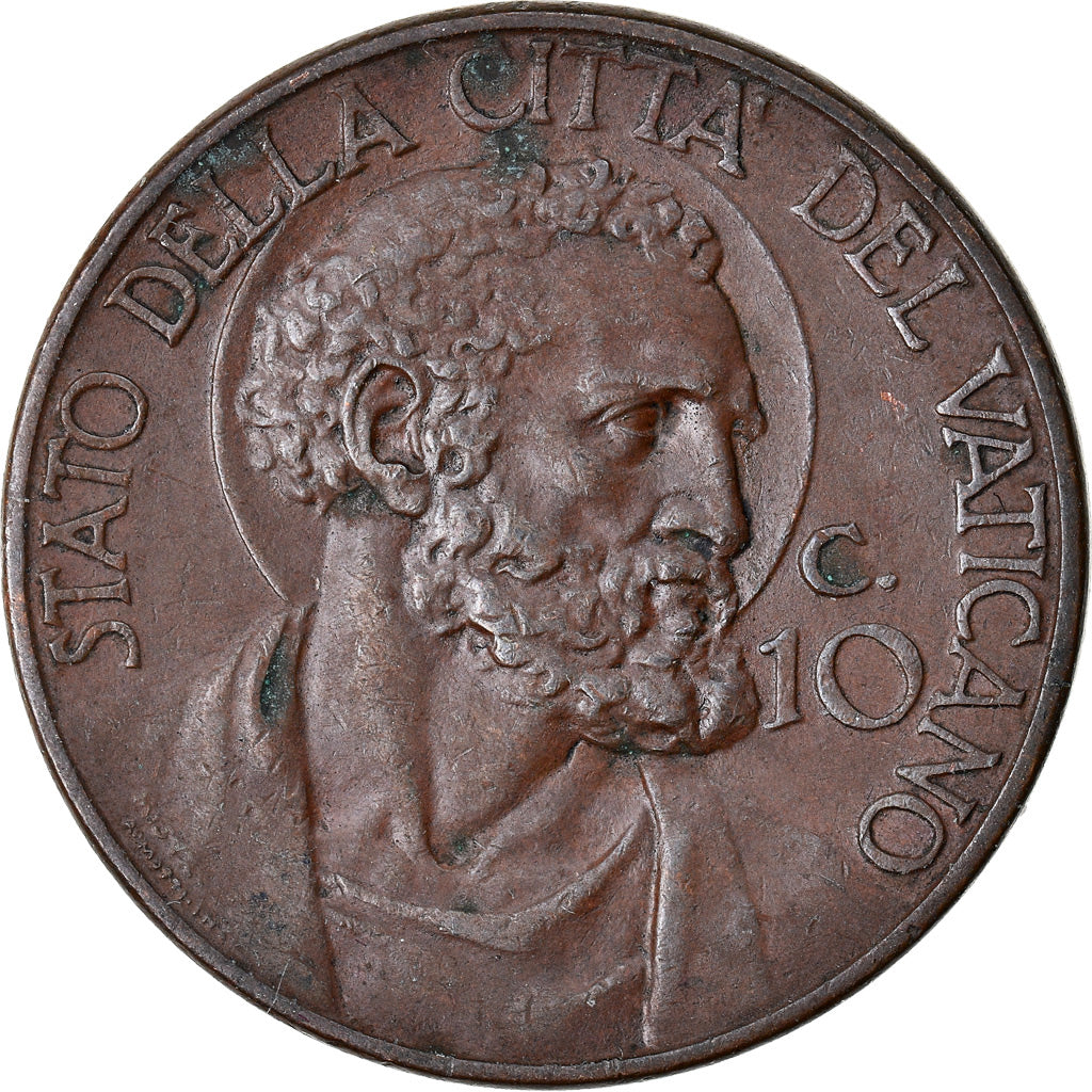 Monnaie, Cité du Vatican, Pius XI, 10 Centesimi, 1936, Roma, TTB+, Bronze, KM:2