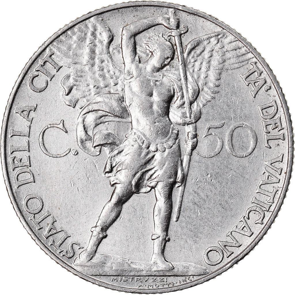 Coin, VATICAN CITY, Pius XI, 50 Centesimi, 1936, Roma, AU(55-58), Nickel, KM:4