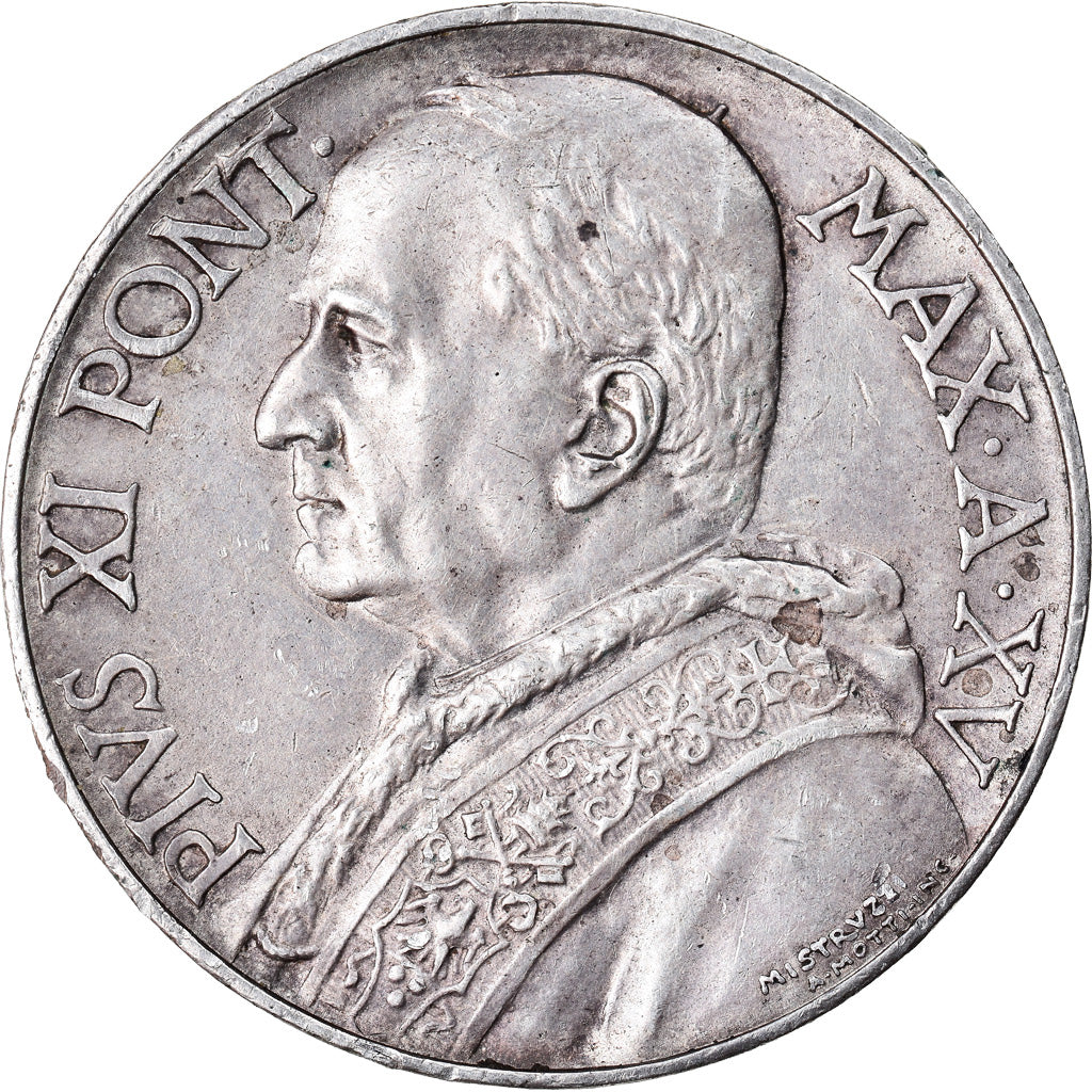 Moneta, CITTÀ DEL VATICANO, Pius XI, 10 Lire, 1936, BB+, Argento, KM:8