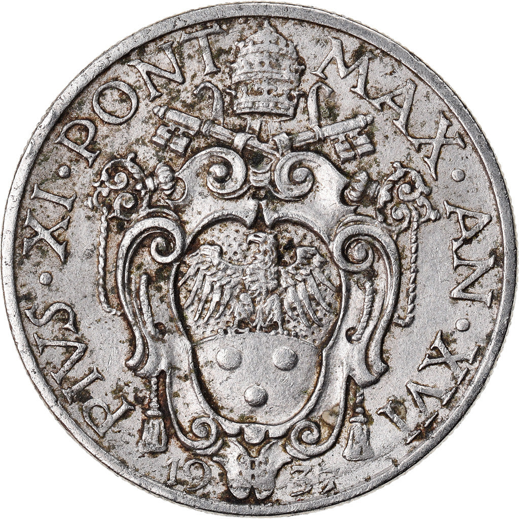 Coin, VATICAN CITY, Pius XI, 20 Centesimi, 1932, Rome, EF(40-45), Nickel, KM:3