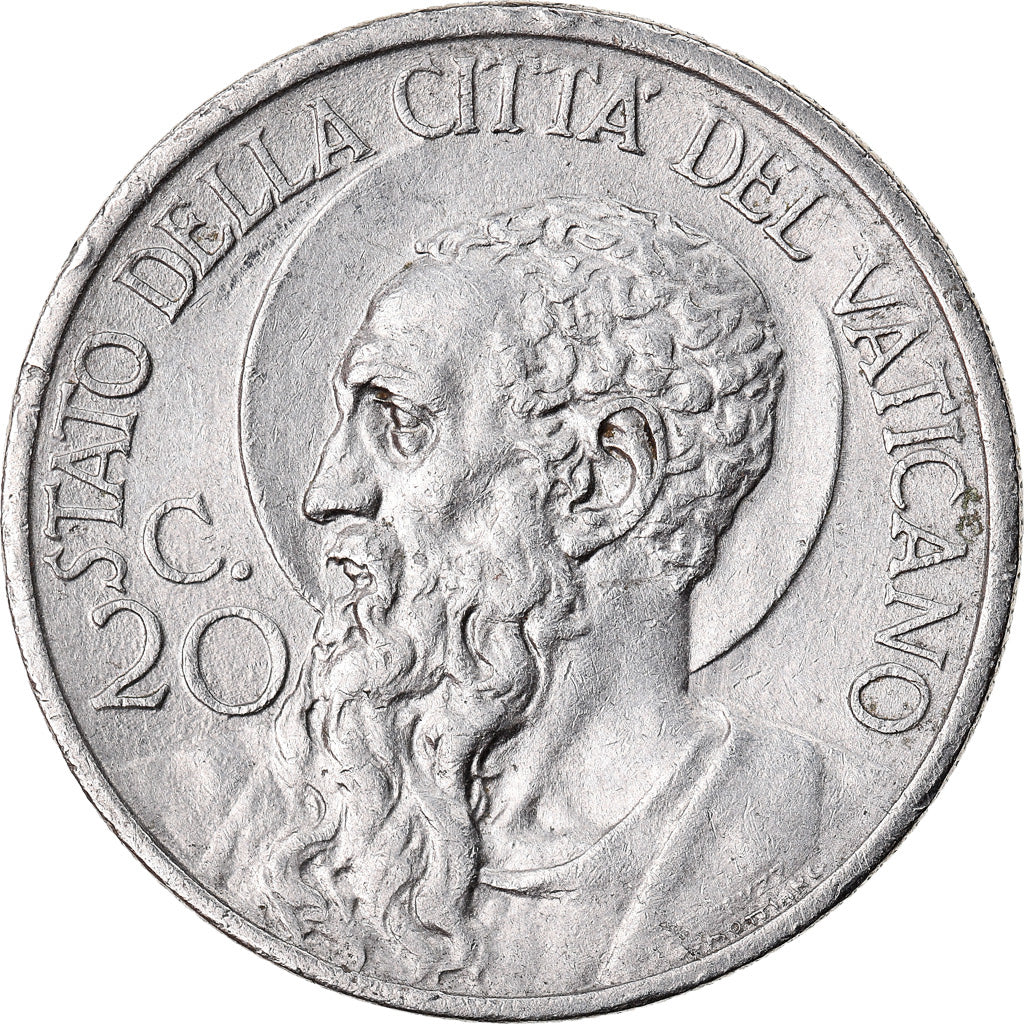 Coin, VATICAN CITY, Pius XI, 20 Centesimi, 1934, Roma, MS(60-62), Nickel, KM:3