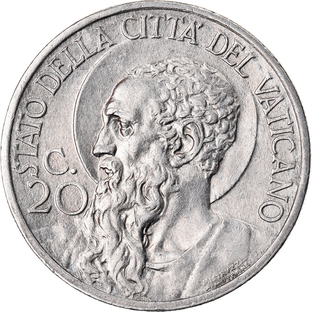Munten, Vaticaanstad, Pius XI, 20 Centesimi, 1934, Roma, PR+, Nickel, KM:3