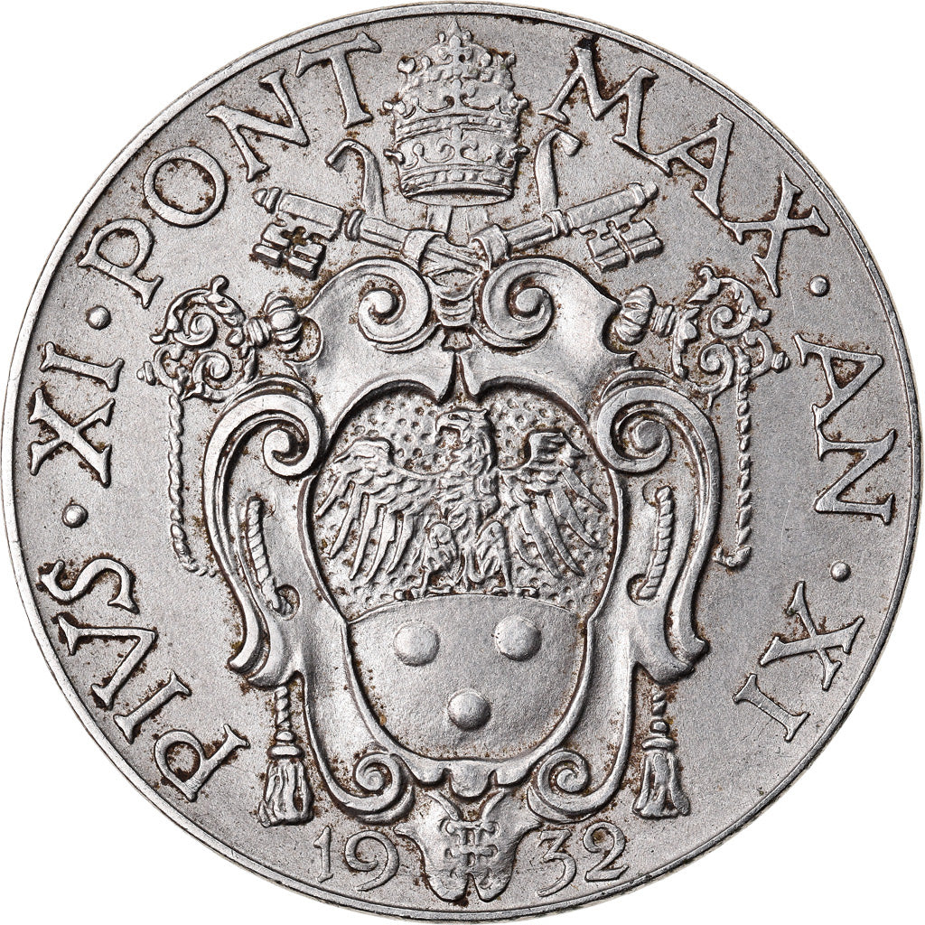 Moneta, CITTÀ DEL VATICANO, Pius XI, 2 Lire, 1932, BB+, Nichel, KM:6