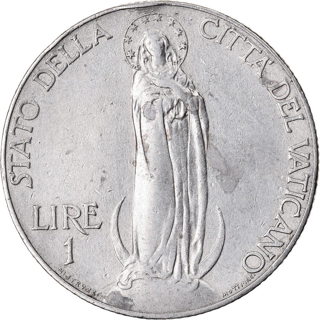 VATICAN CITY, Pius XI, Lira, 1931, Roma, EF(40-45), Nickel, KM:5