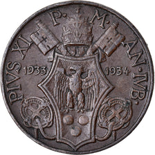 Coin, VATICAN CITY, Pius XI, 5 Centesimi, 1933-1934, Roma, AU(50-53), Bronze