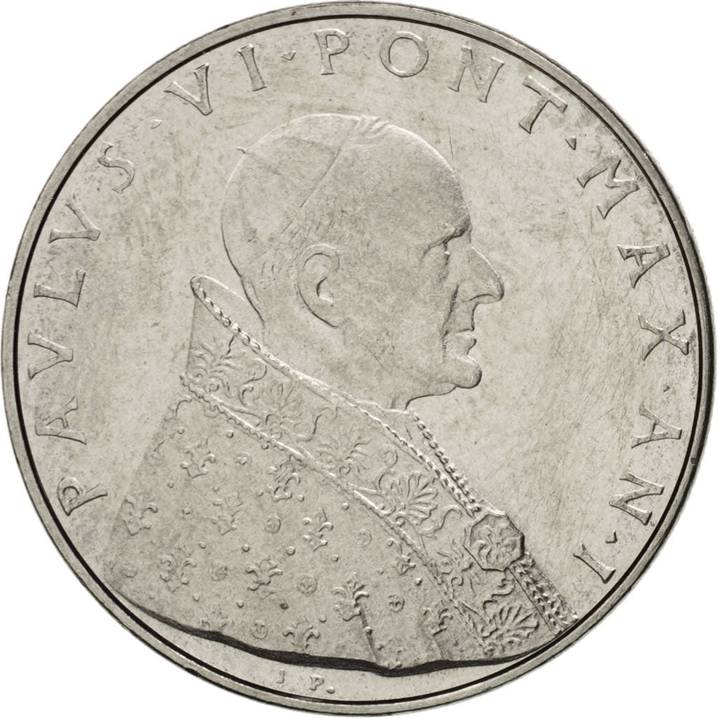 Münze, Vatikanstadt, Paul VI, 50 Lire, 1963, UNZ, Stainless Steel, KM:81.1