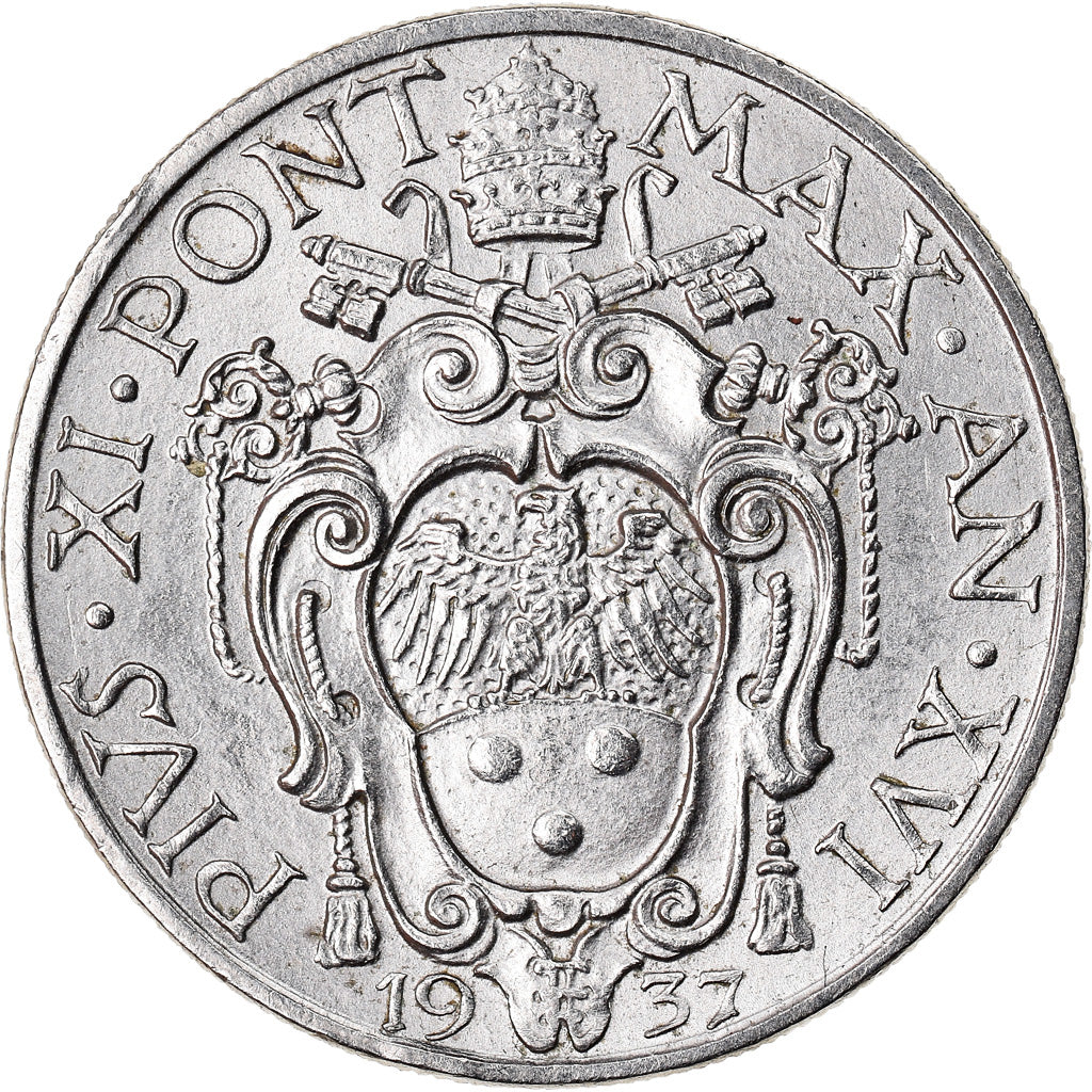 Monnaie, Cité du Vatican, Pius XI, 20 Centesimi, 1937, Roma, SUP+, Nickel, KM:3