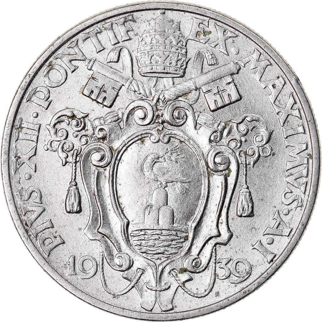 Münze, Vatikanstadt, Pius XII, 20 Centesimi, 1939, Roma, UNZ, Nickel, KM:24