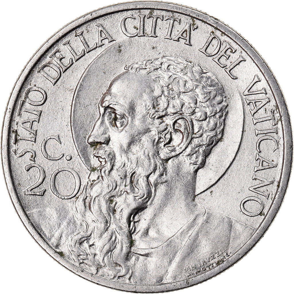 Münze, Vatikanstadt, Pius XII, 20 Centesimi, 1939, Roma, UNZ, Nickel, KM:24
