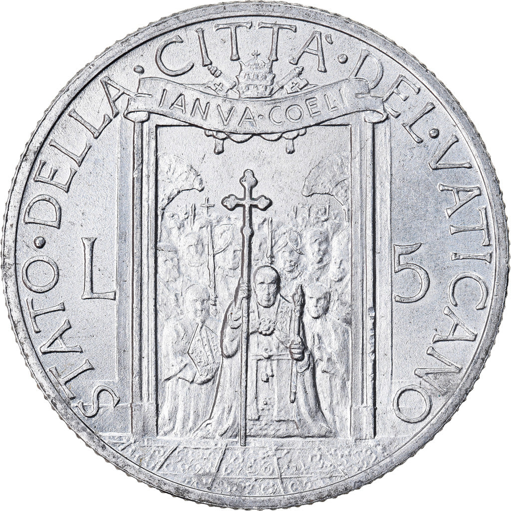 Monnaie, Cité du Vatican, Pius XII, 5 Lire, 1950, Roma, SUP, Aluminium, KM:46