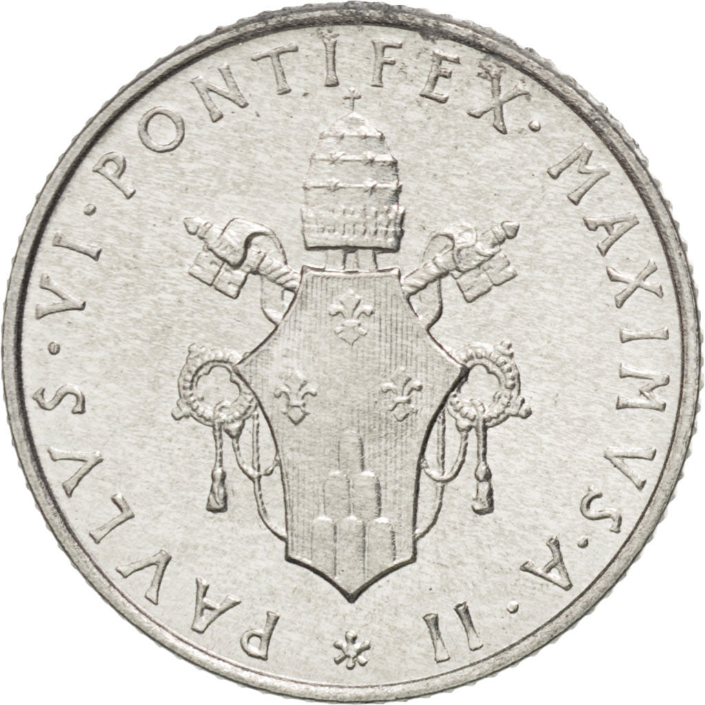 VATICAN CITY, 2 Lire, 1964, KM #77.2, MS(63), Aluminum, 18, 0.78