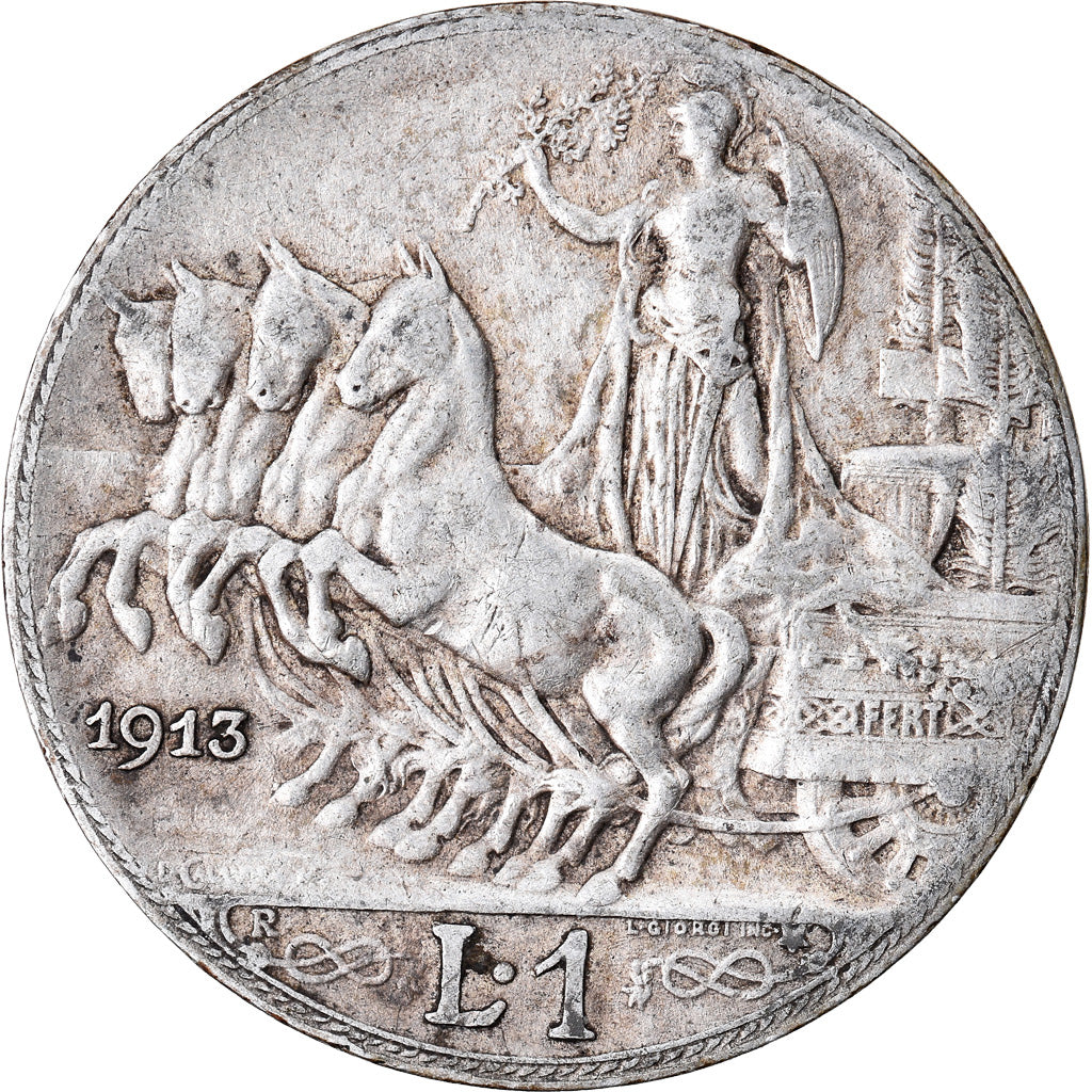 Monnaie, Italie, Vittorio Emanuele III, Lira, 1913, Rome, TB+, Argent, KM:45
