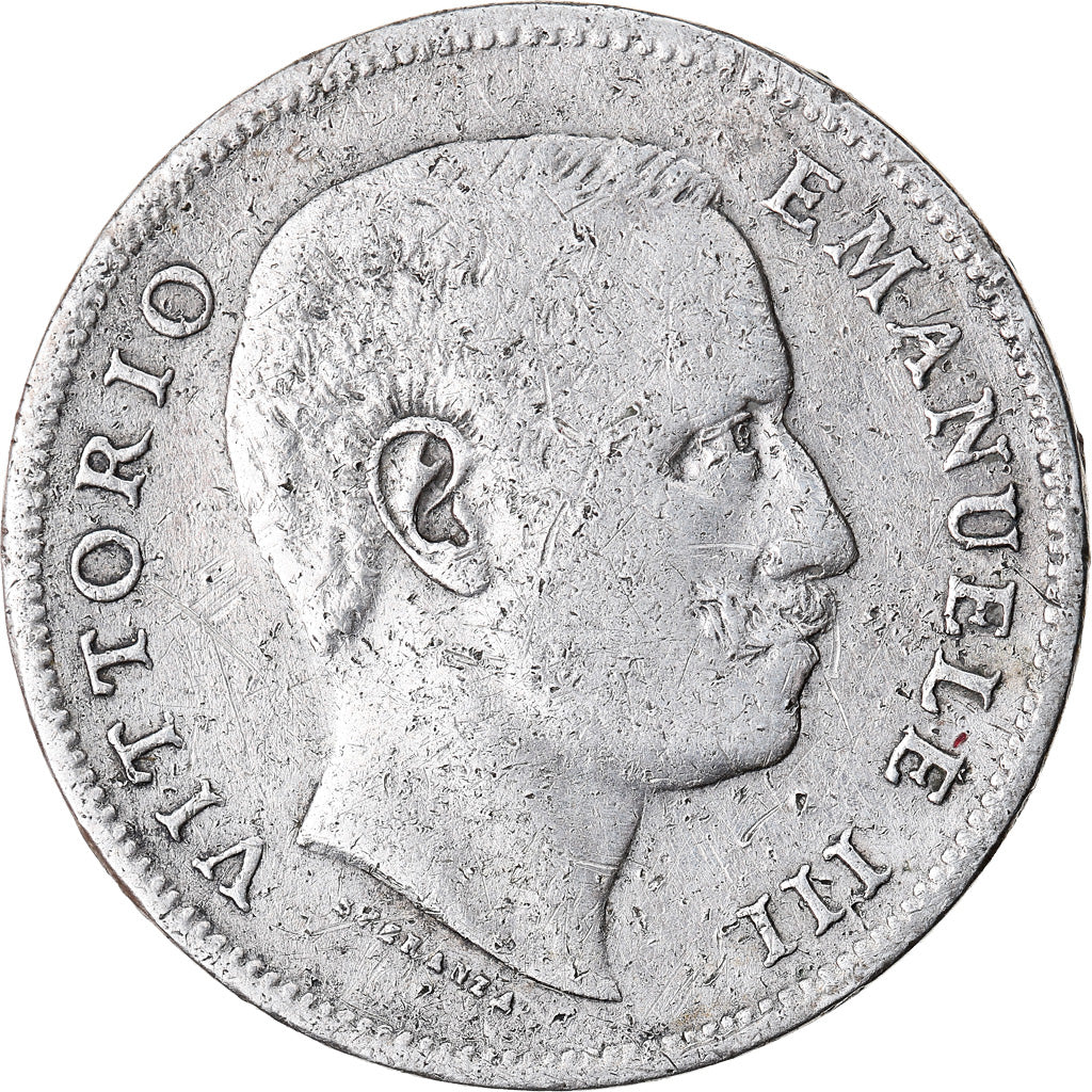 Coin, Italy, Vittorio Emanuele III, Lira, 1906, Rome, VF(20-25), Silver, KM:32
