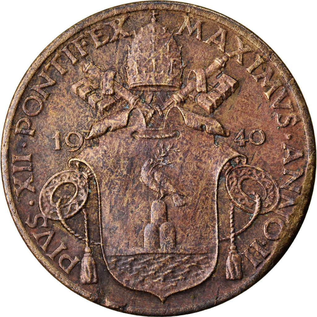 Coin, VATICAN CITY, Pius XII, 10 Centesimi, 1940, Roma, AU(50-53)
