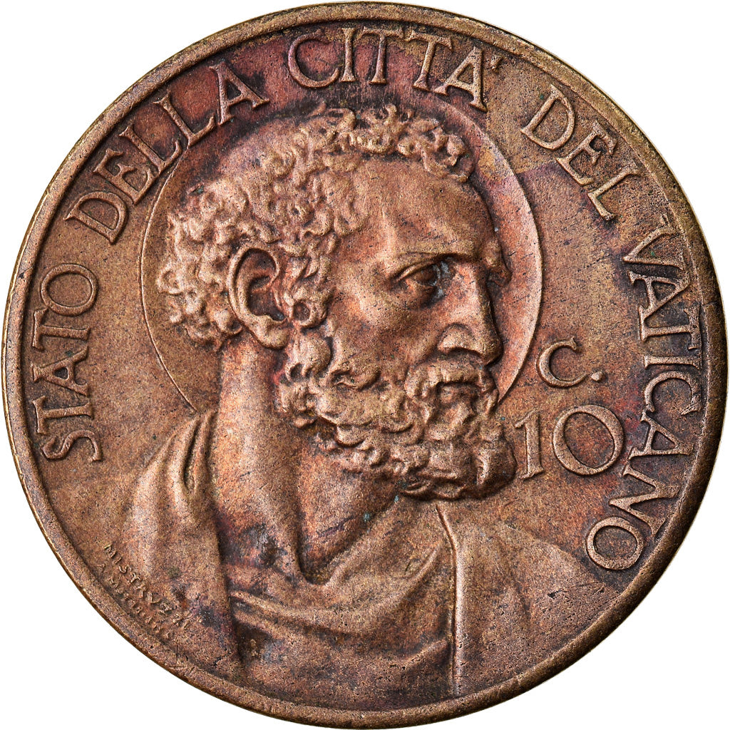 Moneta, CITTÀ DEL VATICANO, Pius XII, 10 Centesimi, 1940, Roma, BB+