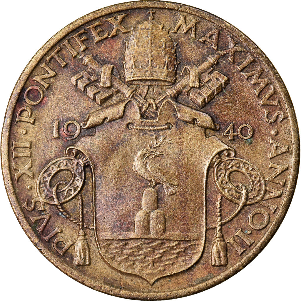 Coin, VATICAN CITY, Pius XII, 10 Centesimi, 1940, Roma, AU(55-58)