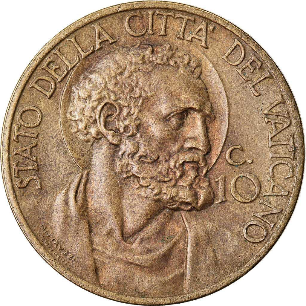 Coin, VATICAN CITY, Pius XII, 10 Centesimi, 1940, Roma, AU(55-58)
