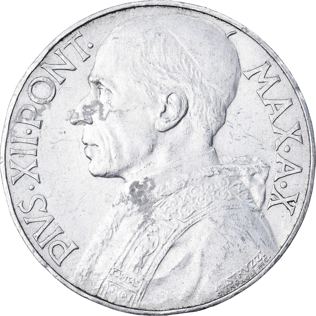 Coin, VATICAN CITY, Pius XII, 10 Lire, 1948, Roma, MS(60-62), Aluminum, KM:43