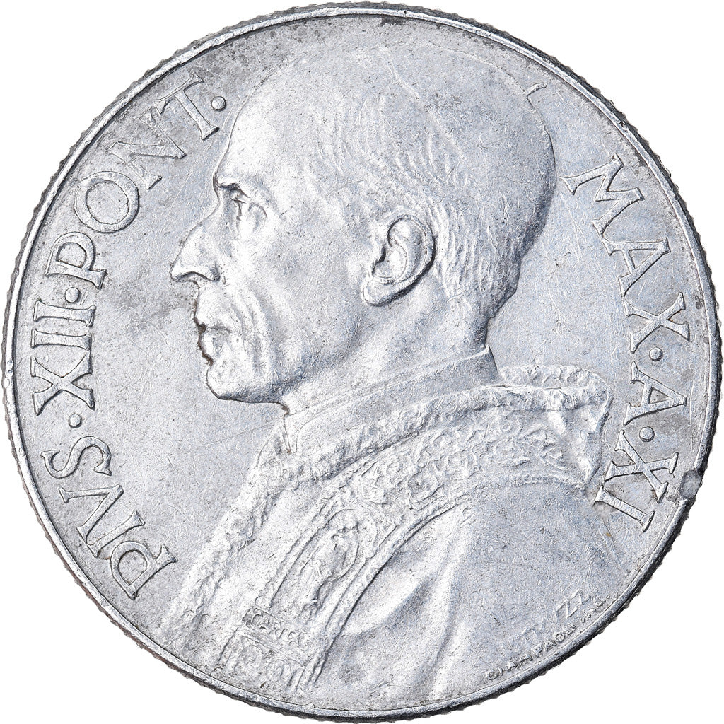 Coin, VATICAN CITY, Pius XII, 5 Lire, 1949, Roma, AU(55-58), Aluminum, KM:42