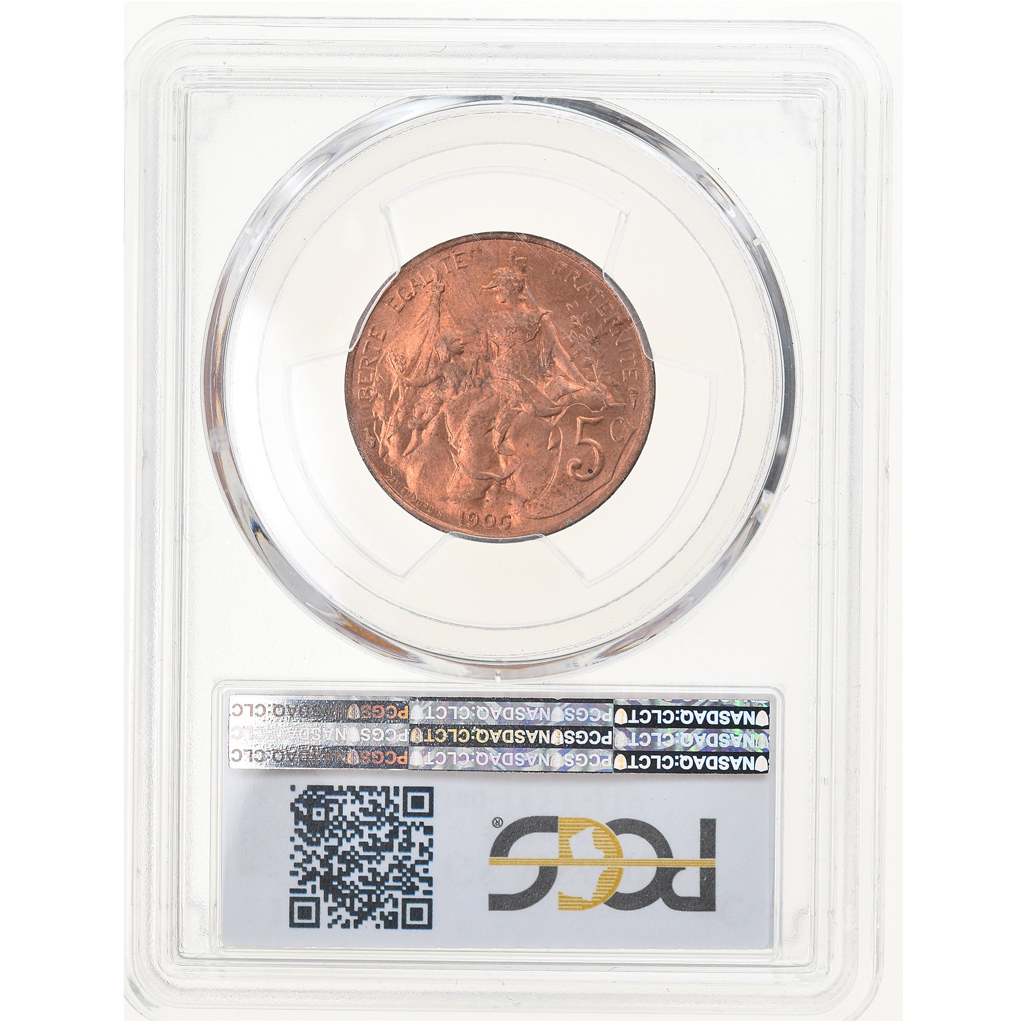 Coin, France, Dupuis, 5 Centimes, 1906, Paris, PCGS, MS66RD, MS(65-70), Bronze
