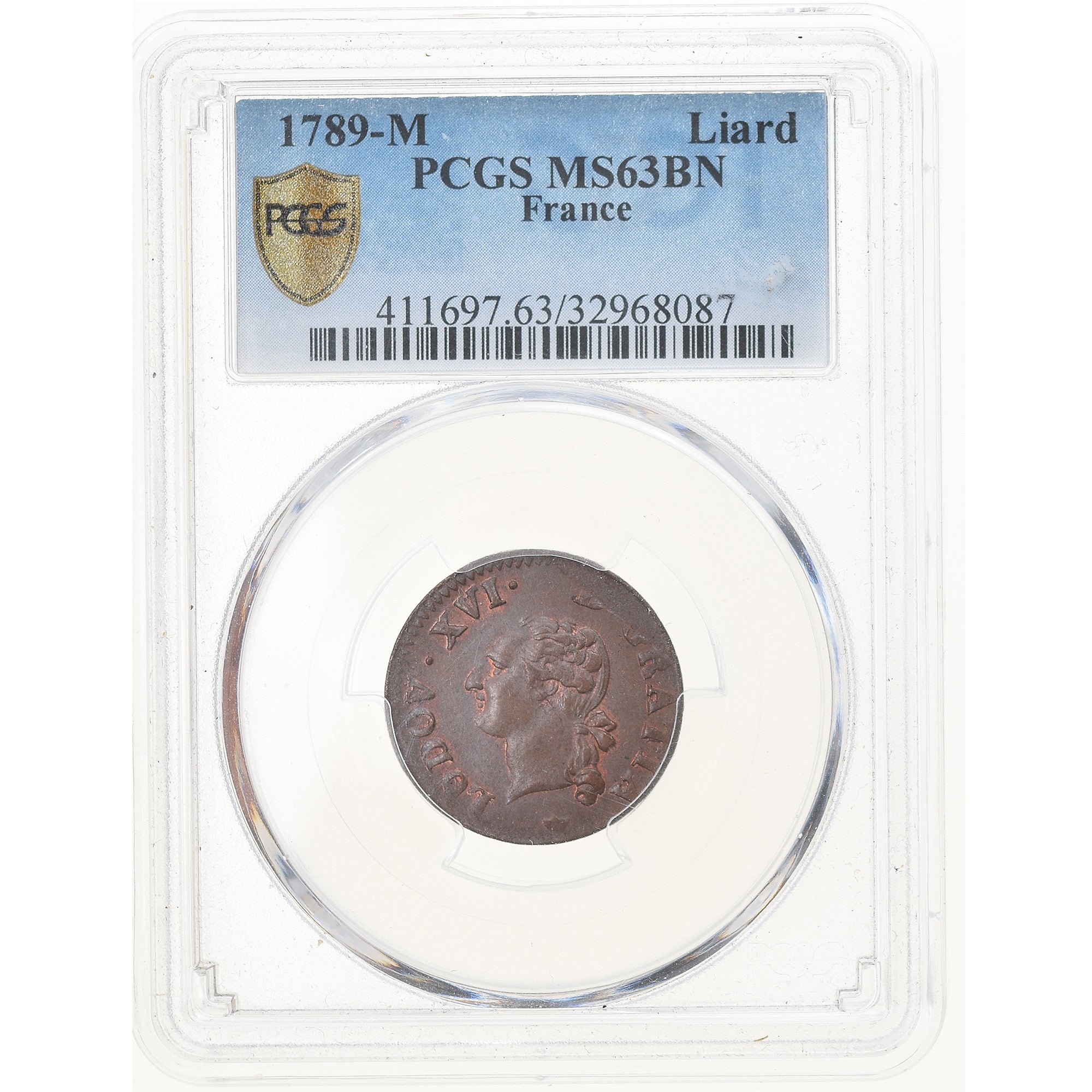 Moneta, Francia, Louis XVI, Liard, Liard, 1789, Toulouse, PCGS, MS63BN, SPL