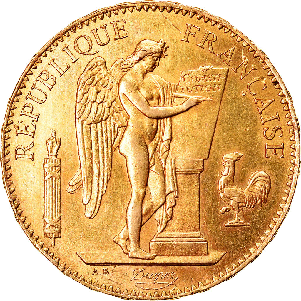 Munten, Frankrijk, Génie, 100 Francs, 1879, Paris, ZF+, Goud, KM:832