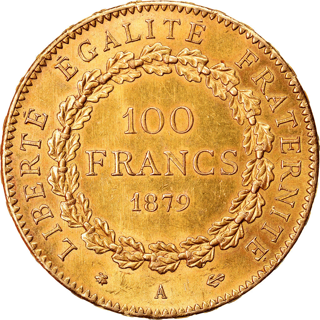 Munten, Frankrijk, Génie, 100 Francs, 1879, Paris, ZF+, Goud, KM:832