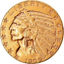 Münze, Vereinigte Staaten, Indian Head, $5, Half Eagle, 1909, U.S. Mint
