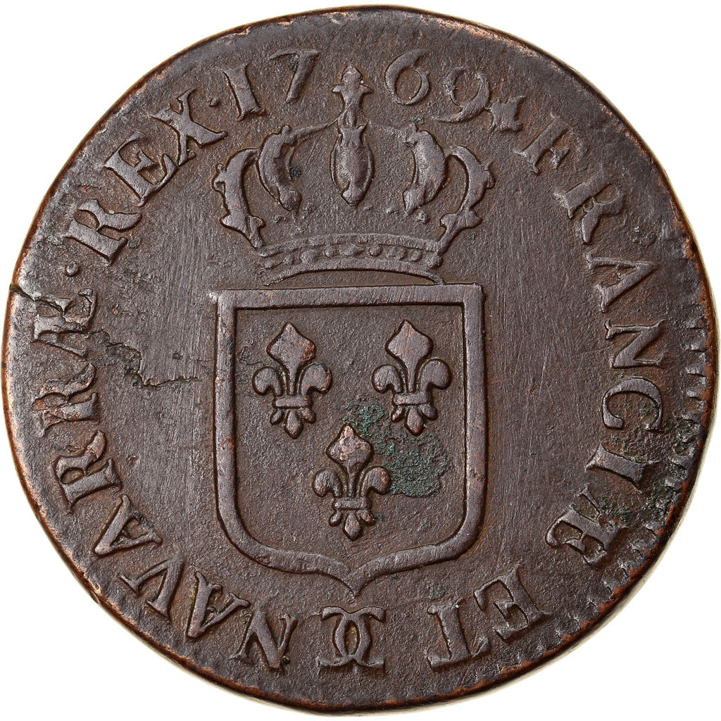 Münze, Frankreich, Louis XV, Sol à la vieille tête, Sol, 1769, Besan, VZ