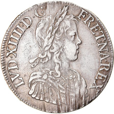 Moneda, Francia, Louis XIV, Écu à la mèche longue, Ecu, 1651, Bordeaux, BC+