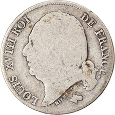 Monnaie, France, Louis XVIII, Louis XVIII, Franc, 1822, Paris, B+, Argent