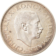 Moneda, Dinamarca, Christian X, 2 Kroner, 1945, Copenhagen, EBC, Plata, KM:836