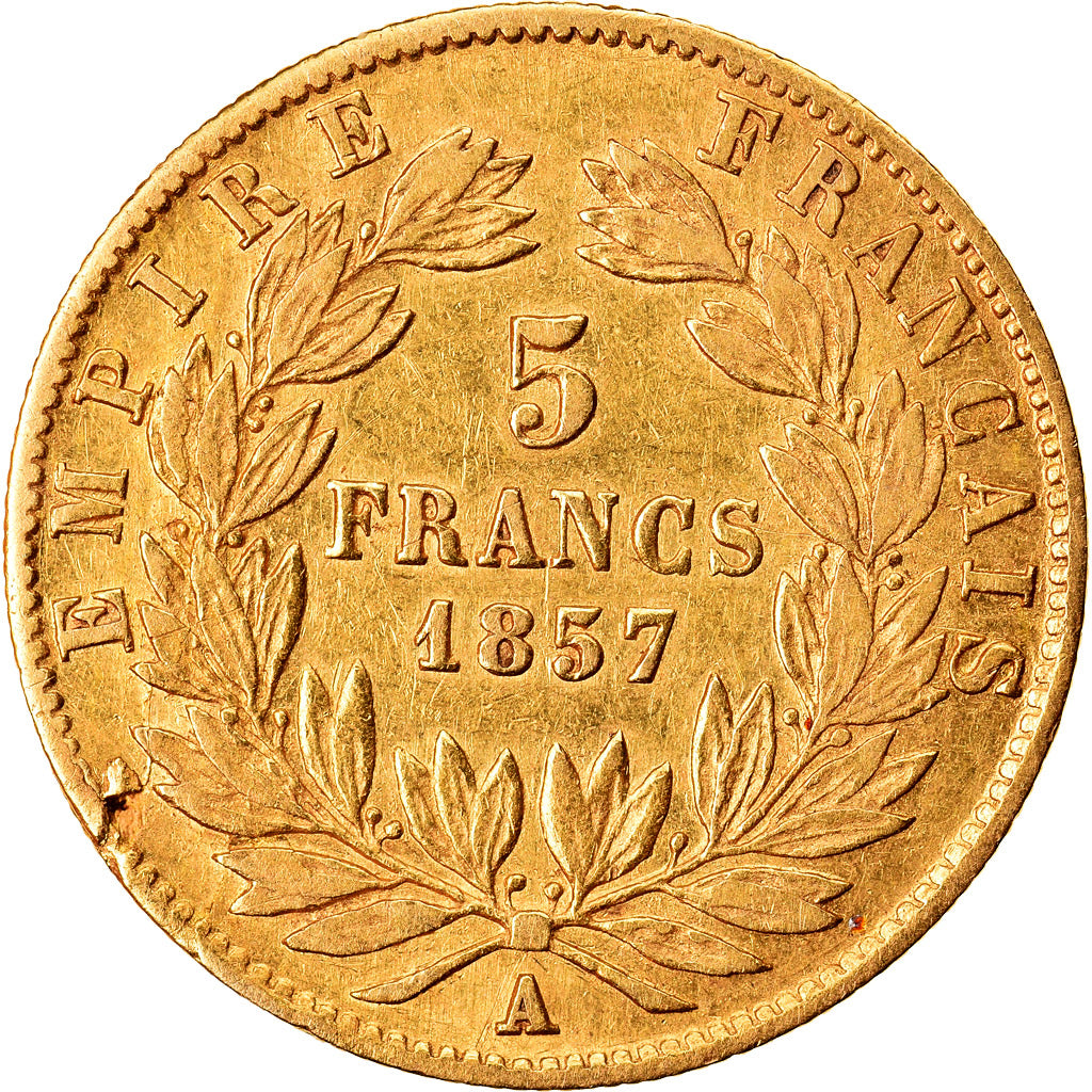 Moeda, França, Napoleon III, Napoléon III, 5 Francs, 1857, Paris, VF(30-35)