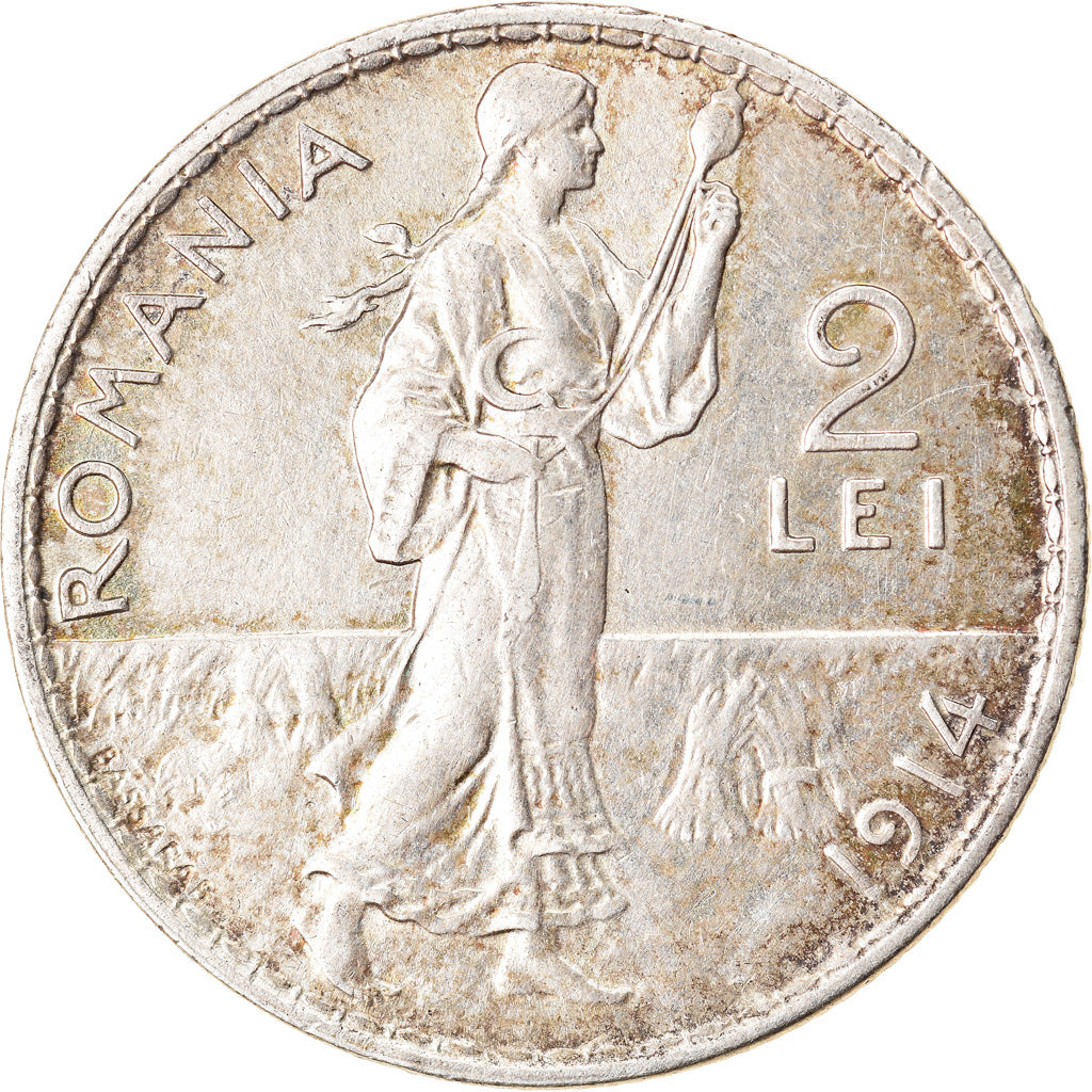 Monnaie, Roumanie, Carol I, 2 Lei, 1914, SUP, Argent, KM:43