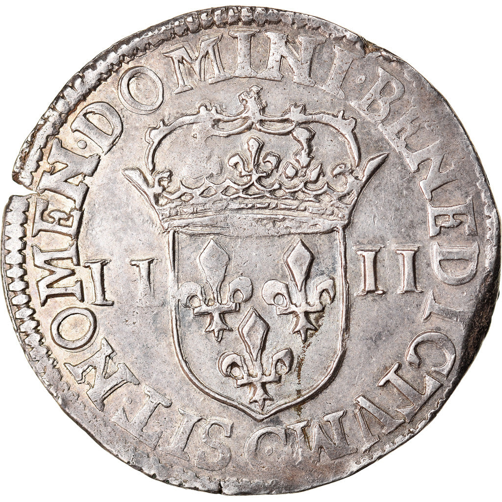 Coin, France, ¼ Ecu, 1605, Saint Lô, MS(60-62), Silver, Ciani:1512