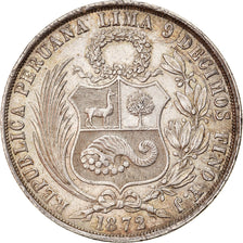 Coin, Peru, Sol, 1872, Lima, EF(40-45), Silver, KM 196.3