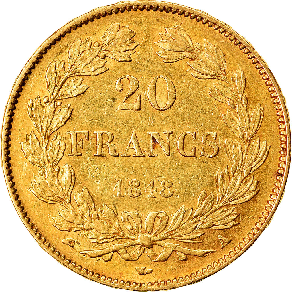 Munten, Frankrijk, Louis-Philippe, 20 Francs, 1848, Paris, PR, Goud, KM:750.1