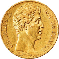 Moneta, Francja, Charles X, 20 Francs, 1828, Paris, EF(40-45), Złoto, KM:726.1