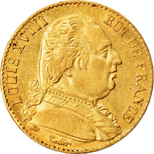 Monnaie, France, Louis XVIII, Louis XVIII, 20 Francs, 1814, Paris, SUP, Or